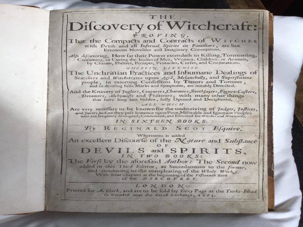 title page of Scott's Discovery of Witchcraft 1665