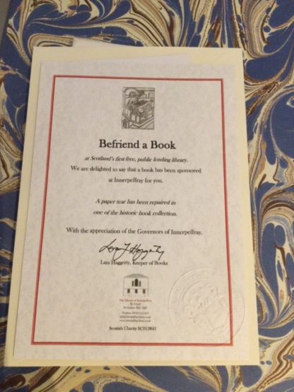 Certificate - Befriend a Book, paper mend